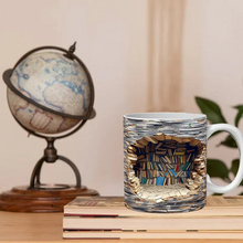 Load image into Gallery viewer, 3D Library Bookshelf Mug, Coffee Mugs Gift for Book
