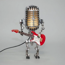 Load image into Gallery viewer, Robot Microphone Lamp with Guitar Accessory and Adjustable Metal Joints
