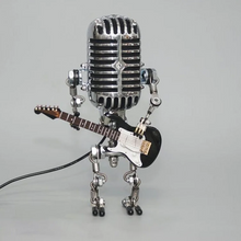 Load image into Gallery viewer, Robot Microphone Lamp with Guitar Accessory and Adjustable Metal Joints

