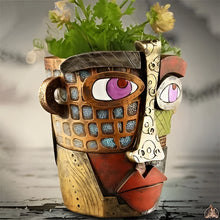 Load image into Gallery viewer, Handmade Picasso Brutalist Abstract Beauty Face Flower Pot
