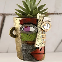 Load image into Gallery viewer, Handmade Picasso Brutalist Abstract Beauty Face Flower Pot
