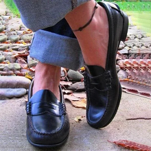 Load image into Gallery viewer, Womens Slip On Loafers with Round Toe and Low Heel, Synthetic Leather
