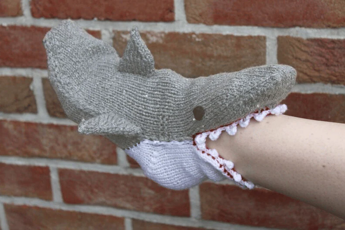 3D Knitted Crocodile Socks