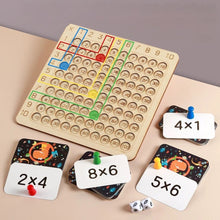 Load image into Gallery viewer, Wooden Math Learning Game with Number Chips for Kids Addition and Multiplication Practice
