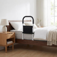 Load image into Gallery viewer, Steel Bedside Support Handle with Padded Hand Grip and Strap Mount for Home Bedrooms
