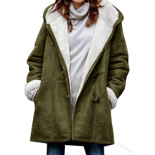 Load image into Gallery viewer, Hooded Winter Coat with Insulating Build and Adjustable Hood, Button Front
