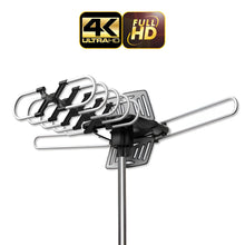 Load image into Gallery viewer, Outdoor TV Antenna with 360 Degree Remote Rotation and Signal Amplifier, 33ft Cable
