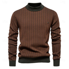 Load image into Gallery viewer, Ribbed Mock Neck Sweater with Vertical Knit Texture and Tailored Fit
