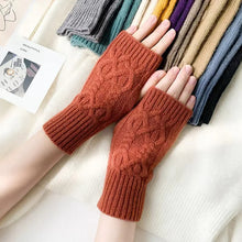 Load image into Gallery viewer, Cable Knit Fingerless Gloves for Winter Warmth
