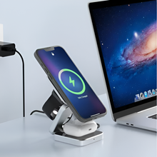 Load image into Gallery viewer, 3-in-1 Magnetic Wireless Charger - Fast Foldable Charging Station for Samsung, iPhone &amp; AirPods

