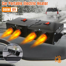 Load image into Gallery viewer, 12 Volt 500 Watt Car Heater with a PTC Ceramic Element, Four Air Outlets and Dual Switches
