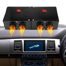 Load image into Gallery viewer, 12 Volt 500 Watt Car Heater with a PTC Ceramic Element, Four Air Outlets and Dual Switches

