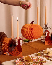 Load image into Gallery viewer, Paper Accordion Decorations with Turkey and Pumpkin Designs, 4-Piece Fall Set
