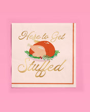Load image into Gallery viewer, Cream Cocktail Napkins with Turkey Design and Gold Foil, 50-Count
