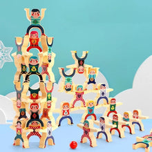 Load image into Gallery viewer, Wooden Stacking Game with Painted Figures for Balance and Building Play
