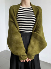 Load image into Gallery viewer, Womens Open Front Knit Shrug Sweater with Shift Fit and Slight Stretch for Indoor Warmth
