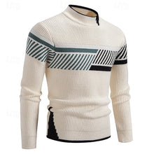 Load image into Gallery viewer, Ribbed Crew Neck Sweater with Colour Block Panels and Regular Fit

