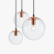 Load image into Gallery viewer, Glass LED Pendant Light, Rose Gold or Black
