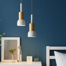Load image into Gallery viewer, Wooden and Metal Pendant Light Design Window
