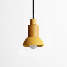 Load image into Gallery viewer, Wooden and Metal Pendant Light Design Window
