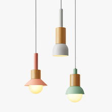 Load image into Gallery viewer, Wooden and Metal Pendant Light Design Window
