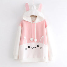 Load image into Gallery viewer, Kawaii Bunny Hoodie, Cozy Cotton Sweatshirt with Bunny Ears
