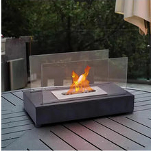 Load image into Gallery viewer, Tabletop fire pit with s’mores maker kit – portable mini fireplace for indoor/outdoor use
