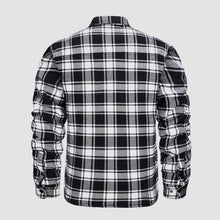 Load image into Gallery viewer, Mens Quilted Lined Flannel Jacket with Snap Button Front and Dual Chest Pockets
