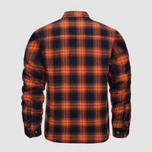 Load image into Gallery viewer, Mens Quilted Lined Flannel Jacket with Snap Button Front and Dual Chest Pockets
