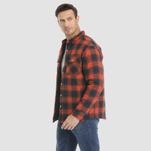 Load image into Gallery viewer, Mens Quilted Lined Flannel Jacket with Snap Button Front and Dual Chest Pockets
