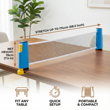 Load image into Gallery viewer, Adjustable Clamp Table Tennis Net with Foldable Frame and Multi Surface Compatibility
