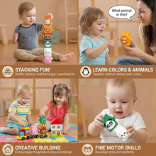 Load image into Gallery viewer, Montessori Animal Stacking Toy Set with Colorful Animal Faces for Kids
