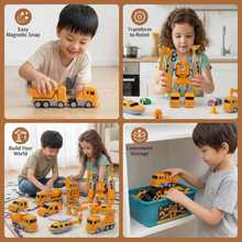 Load image into Gallery viewer, Magnetic Transforming Vehicle Building Set That Turns from Car to Robot
