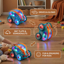 Load image into Gallery viewer, Flipping Stunt Car with Multicolor LED Lights and 360 Degree Rotation, Rechargeable
