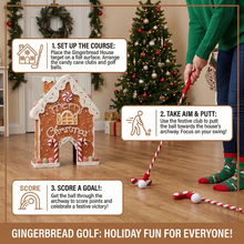 Load image into Gallery viewer, Gingerbread Mini Golf Set with Festive Design for Christmas Parties and Holiday Gifts
