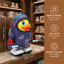 Load image into Gallery viewer, Musical Dancing Duck Toy in Astronaut Suit for Kids Rhythm and Space Play
