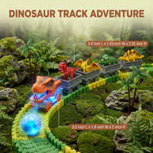 Load image into Gallery viewer, Flexible Dinosaur Track Set with Glowing Light Up Train and Landscape Accessories
