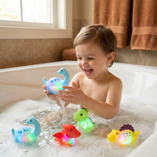 Load image into Gallery viewer, LED Dinosaur Bath Toys with Color Changing Lights and Waterproof Design
