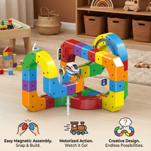 Load image into Gallery viewer, Magic Cube Train Track Toy with 81 Colorful Snap Together Pieces for Kids
