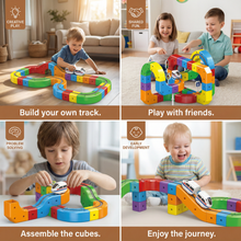 Load image into Gallery viewer, Magic Cube Train Track Toy with 81 Colorful Snap Together Pieces for Kids
