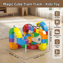 Load image into Gallery viewer, Magic Cube Train Track Toy with 81 Colorful Snap Together Pieces for Kids
