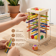 Load image into Gallery viewer, Wooden Ball and Stick Dexterity Game with Three Play Modes
