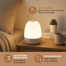 Load image into Gallery viewer, Egg Shaped Silicone Night Light with Touch Controls and Adjustable Brightness
