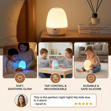 Load image into Gallery viewer, Egg Shaped Silicone Night Light with Touch Controls and Adjustable Brightness
