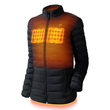 Load image into Gallery viewer, Womens Rechargeable Heated Puffer Coat with Three Heat Zones and Elastic Cuffs for Winter
