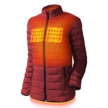 Load image into Gallery viewer, Womens Rechargeable Heated Puffer Coat with Three Heat Zones and Elastic Cuffs for Winter
