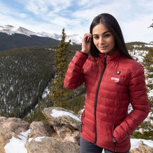 Load image into Gallery viewer, Womens Rechargeable Heated Puffer Coat with Three Heat Zones and Elastic Cuffs for Winter
