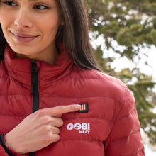 Load image into Gallery viewer, Womens Rechargeable Heated Puffer Coat with Three Heat Zones and Elastic Cuffs for Winter
