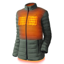 Load image into Gallery viewer, Womens Rechargeable Heated Puffer Coat with Three Heat Zones and Elastic Cuffs for Winter
