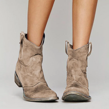 Load image into Gallery viewer, Women's Western Ankle Boots with stylish pull tabs, perfect for fall fashion.
